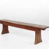Banc rustique français en chêne brun, vers 1900