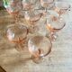 Lot de 9 coupes  à champagne vintage en rosaline