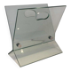 Designer magazine rack in glass and brushed steel