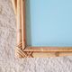 1960s rattan coffee table - blue top