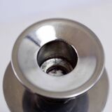 Pair of lucite and silver-plated metal candlesticks