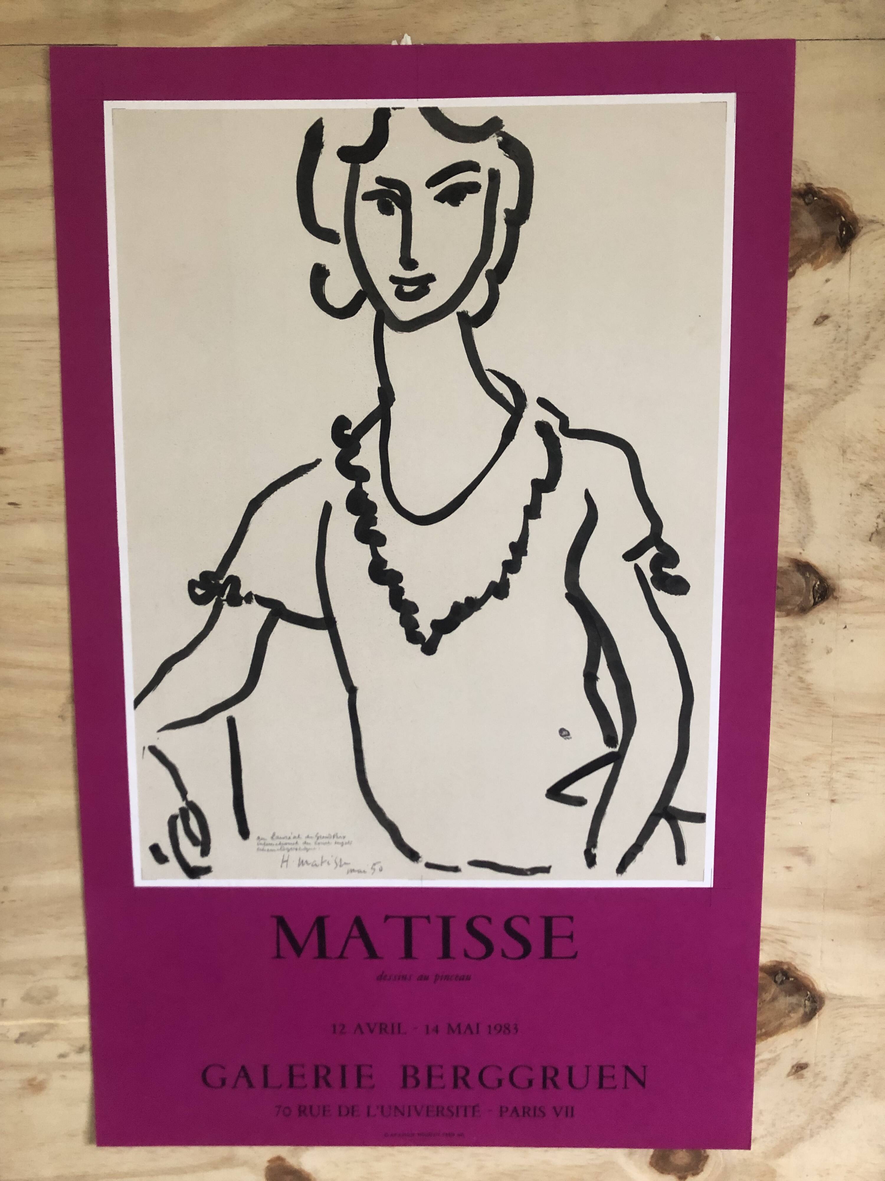 Poster Matisse Galerie Berggruen Paris 1983