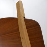 Vintage Scandinavian-style lounge chair in wood and leather