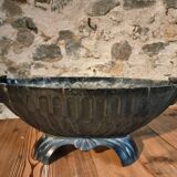 French Art Deco cast iron enamel planter – 1920s–1930s