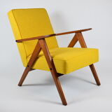 Armchair compas, renovation, yellow, teak