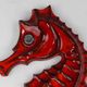 Belgian ceramic red Seahorse Plaque by André Bayer, 1960s