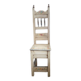 Chaise enfant en bois fleurie