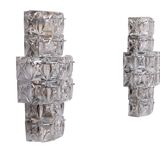 Grandes appliques murales en cristal Kinkeldy des années 1970, Allemagne.