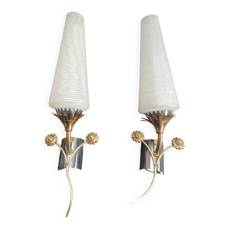 Pair of antique Art Deco wall sconces