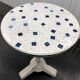 Art Deco cast garden table and porcelain shard tray