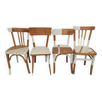 Chaises bistrot blanc plume