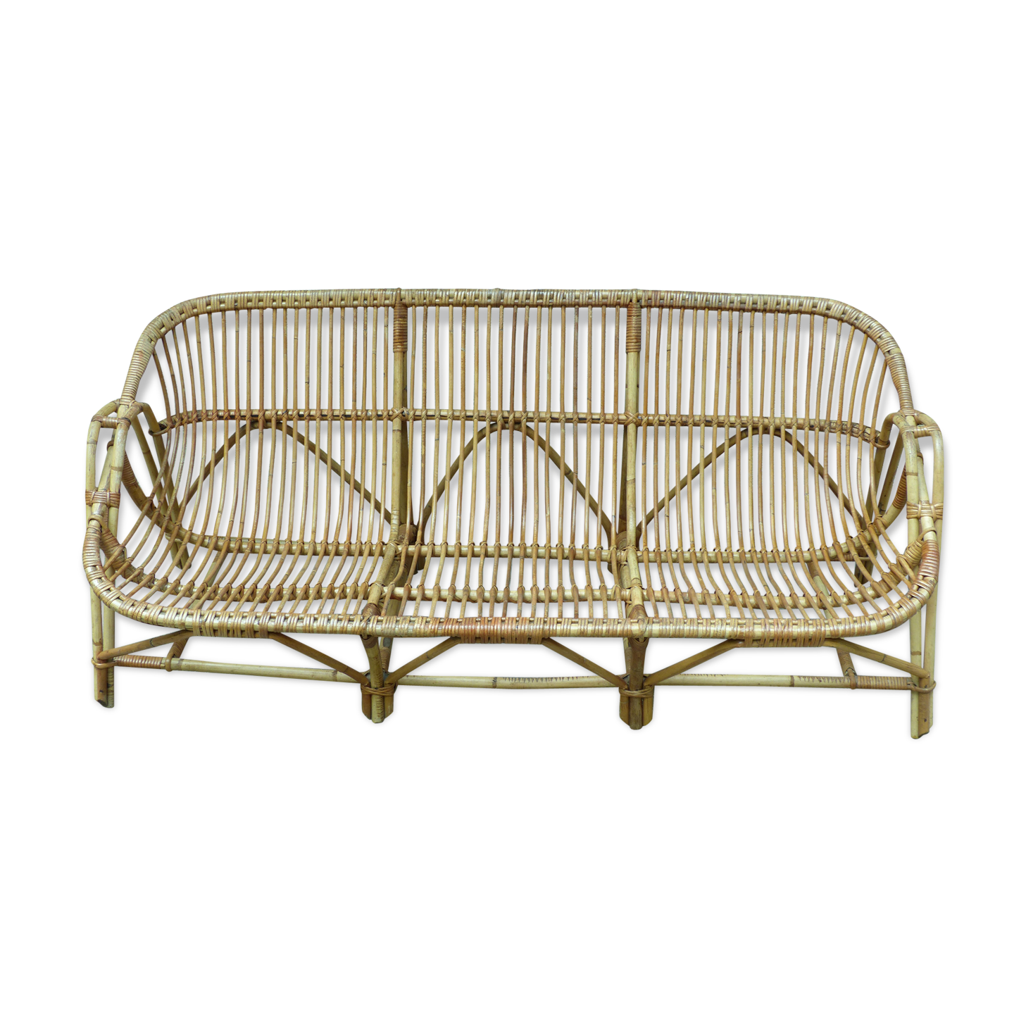 Bench rattan 3 seats