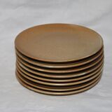Set of 8 dessert plates Grès CNP Village France