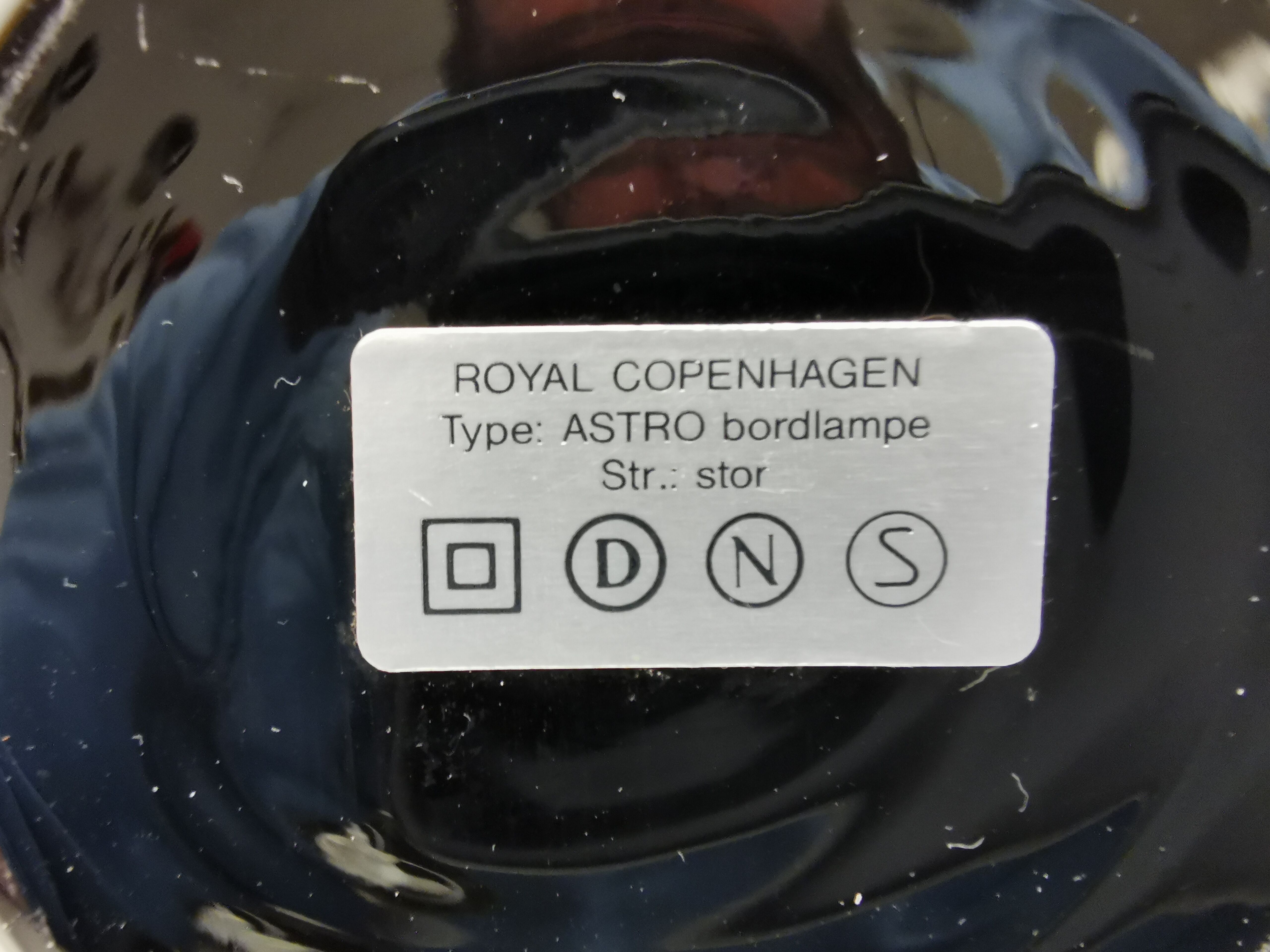Royal Copenhagen Table Lamp made of hard pressed black glass