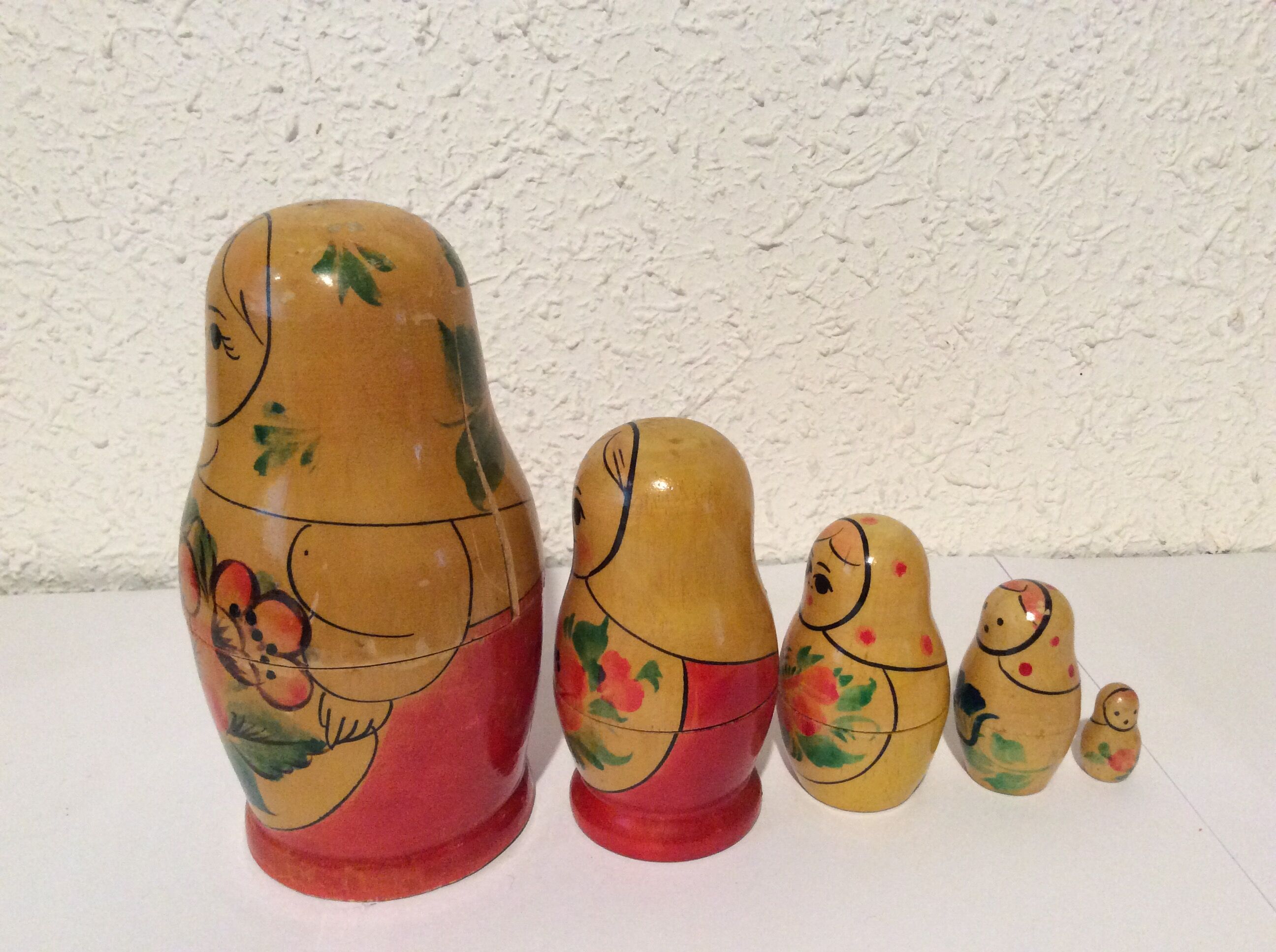 Vintage ancient Russian Matriochka dolls