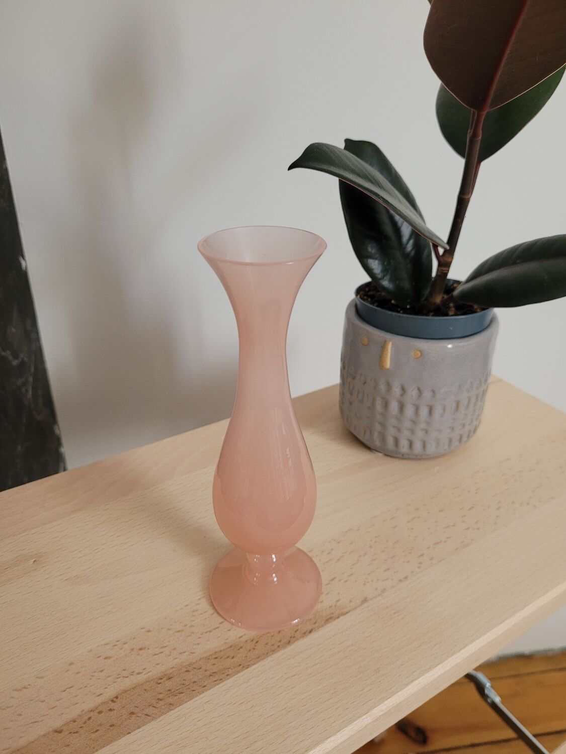 Small pink opaline vase