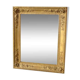 Antique gilded mirror, floral motifs, 58x69cm