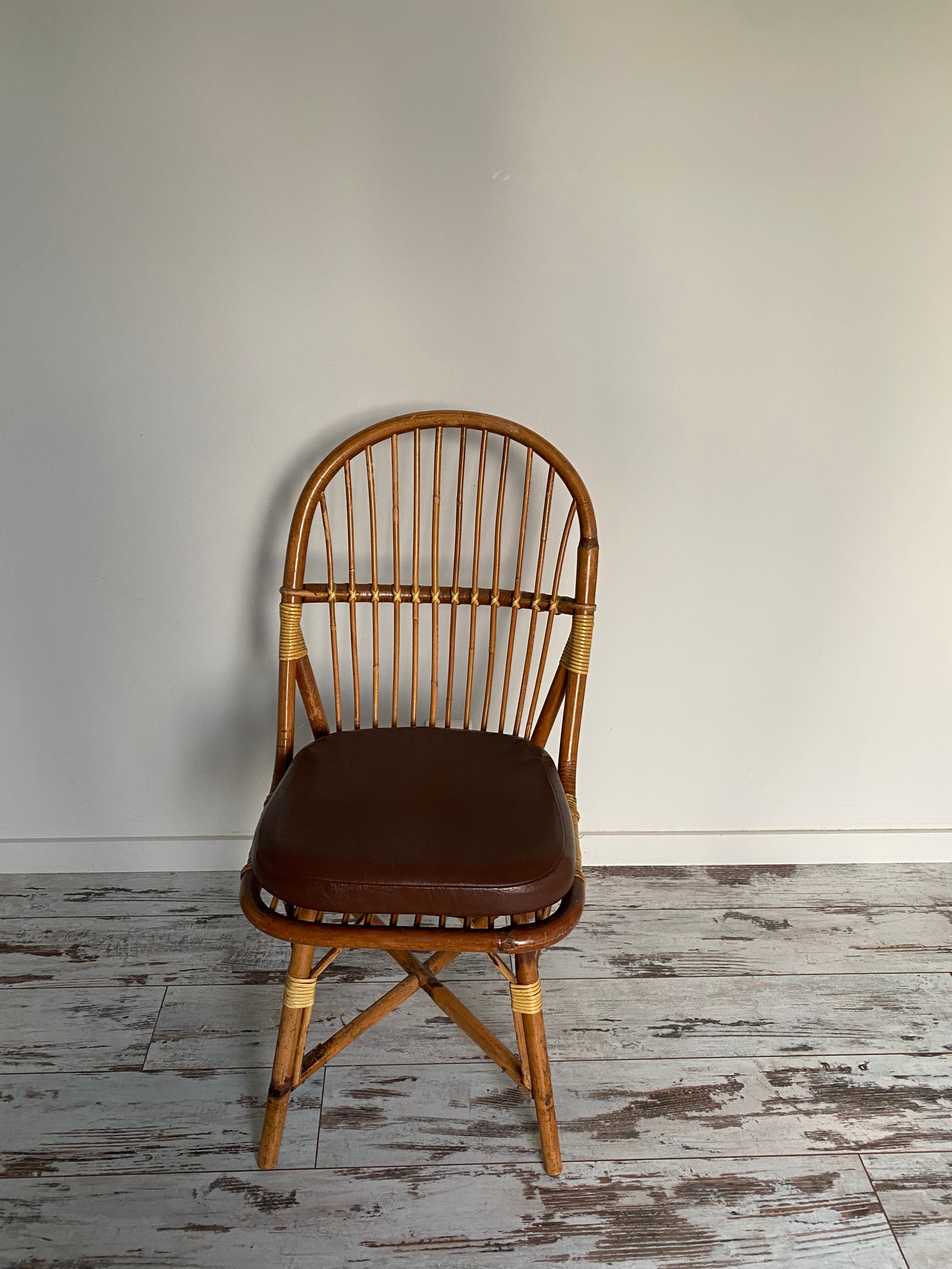 Bamboo and rattan chairs circa 60/70 from maison drucker