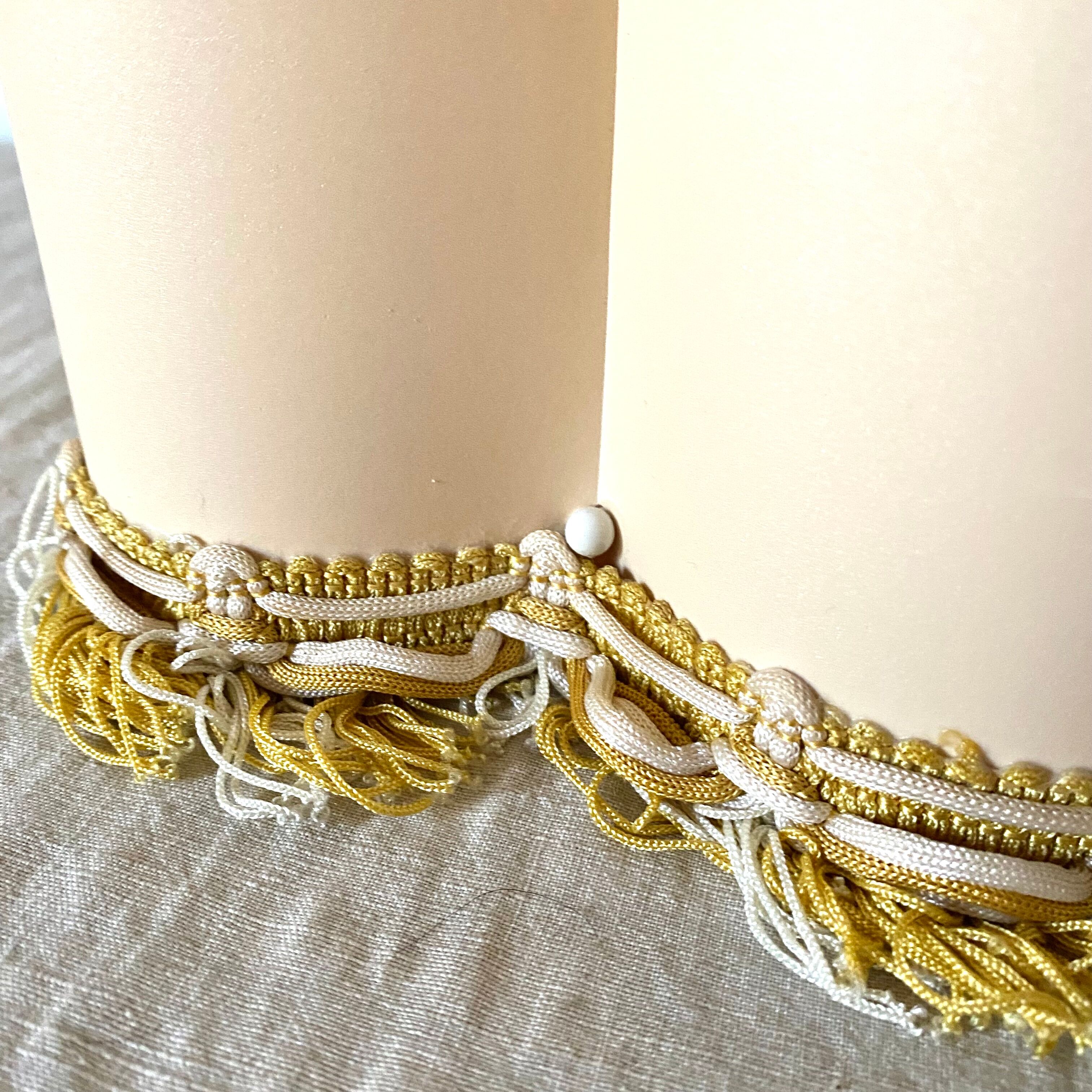 Vintage suspension lampshade with fringes