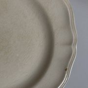 Set of 4 ivory Sarreguemines plates with gadroons