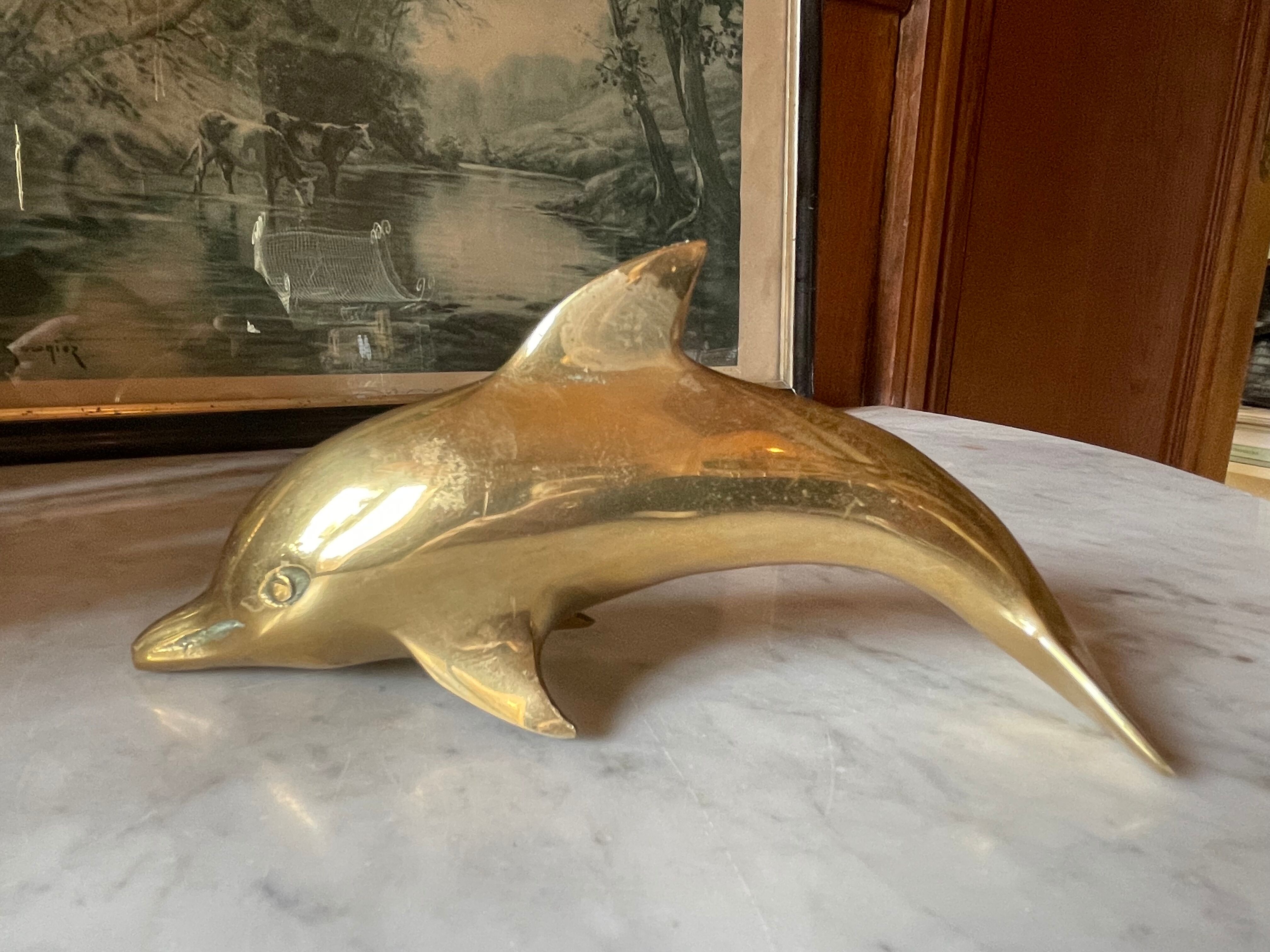 Vintage brass dolphin