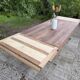 Renovated wooden table with extensions.