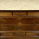 Louis XVI style walnut commode – Marble top – Chevron front