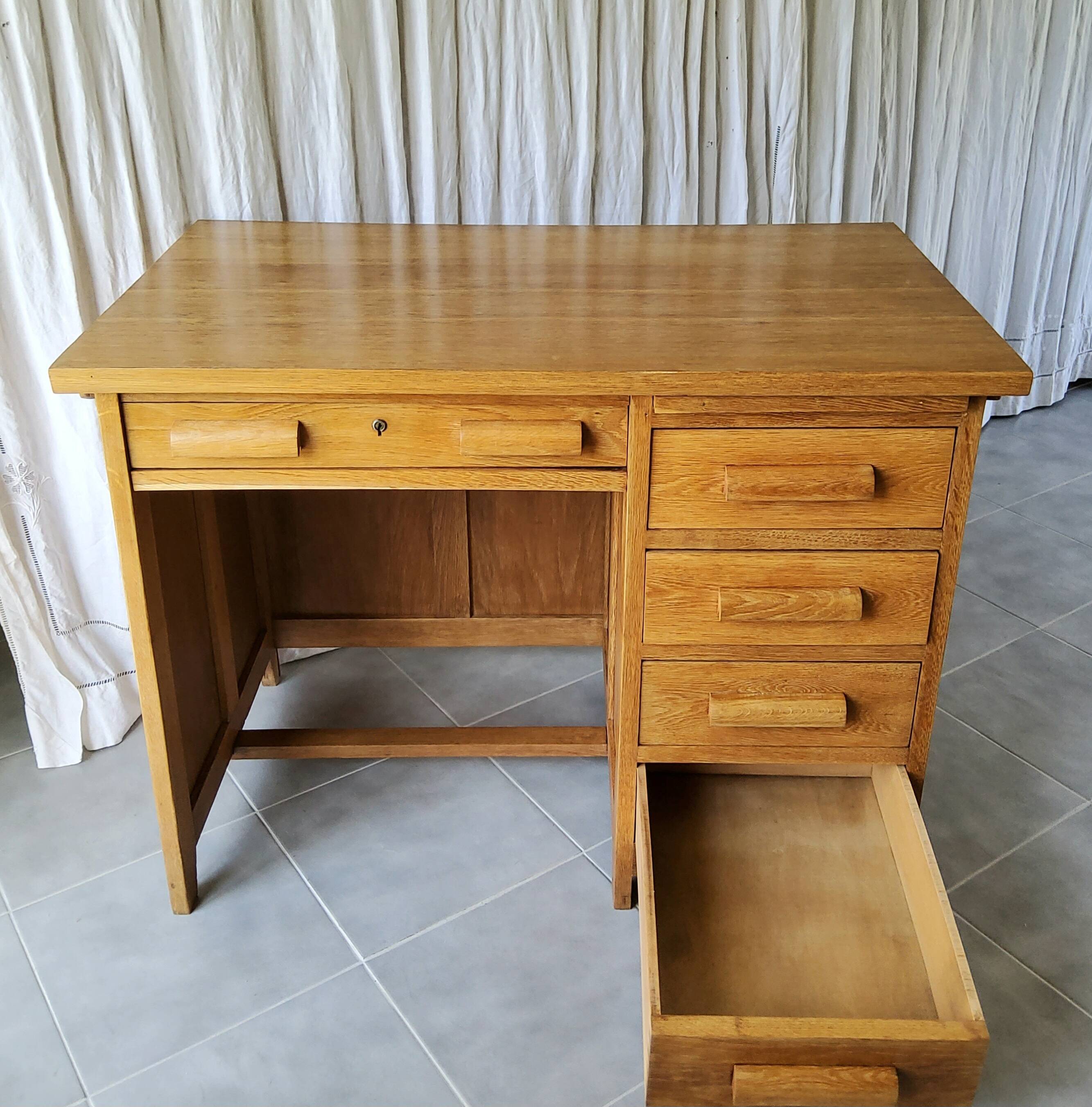 Bureau en chêne années 50/60