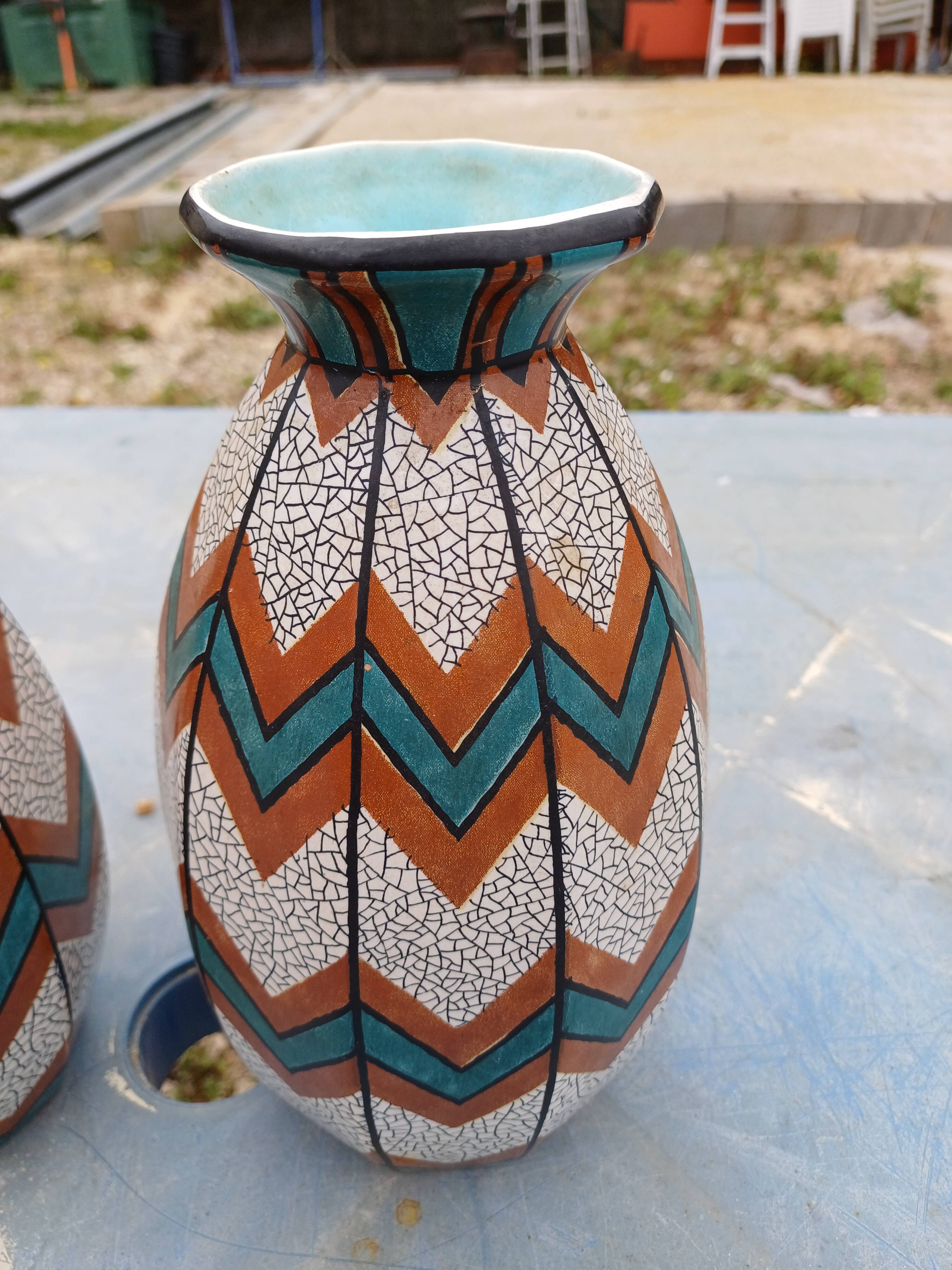 Paire de Vases Art Déco Sarreguemines