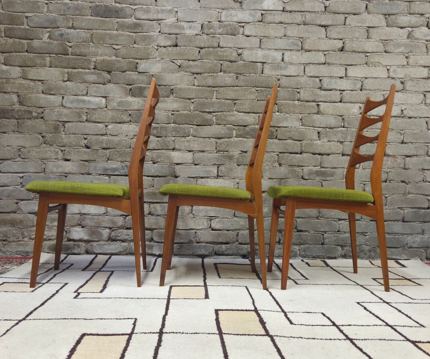 Set of 3 Scandinavian chairs from the 1960s.