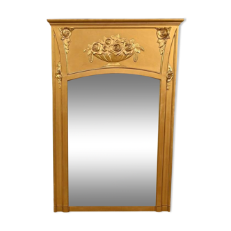 Miroir en Bois et Staff Doré, style Louis XVI – 1930