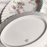 Hollow oval dish and 2 Haviland porcelain bowls, Sylvie model