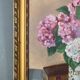 Watercolor bouquet of hydrangeas still life 20th golden frame