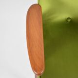 Club armchair 366, designer J. Chierowski, restored, 60s icon, green velvet