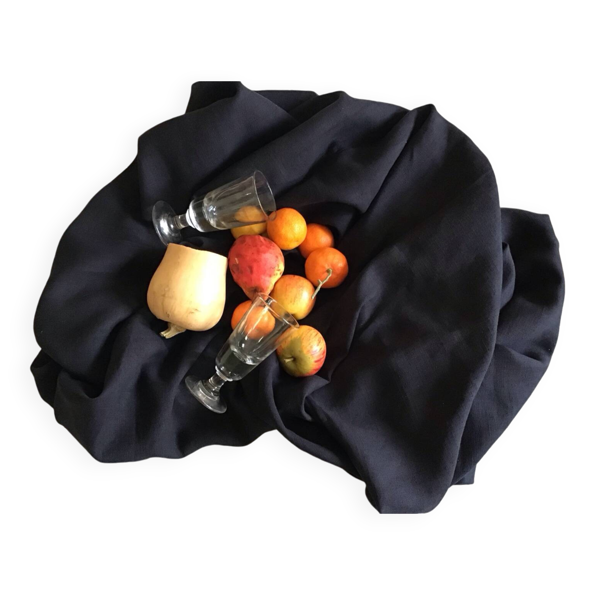 Black linen country tablecloth