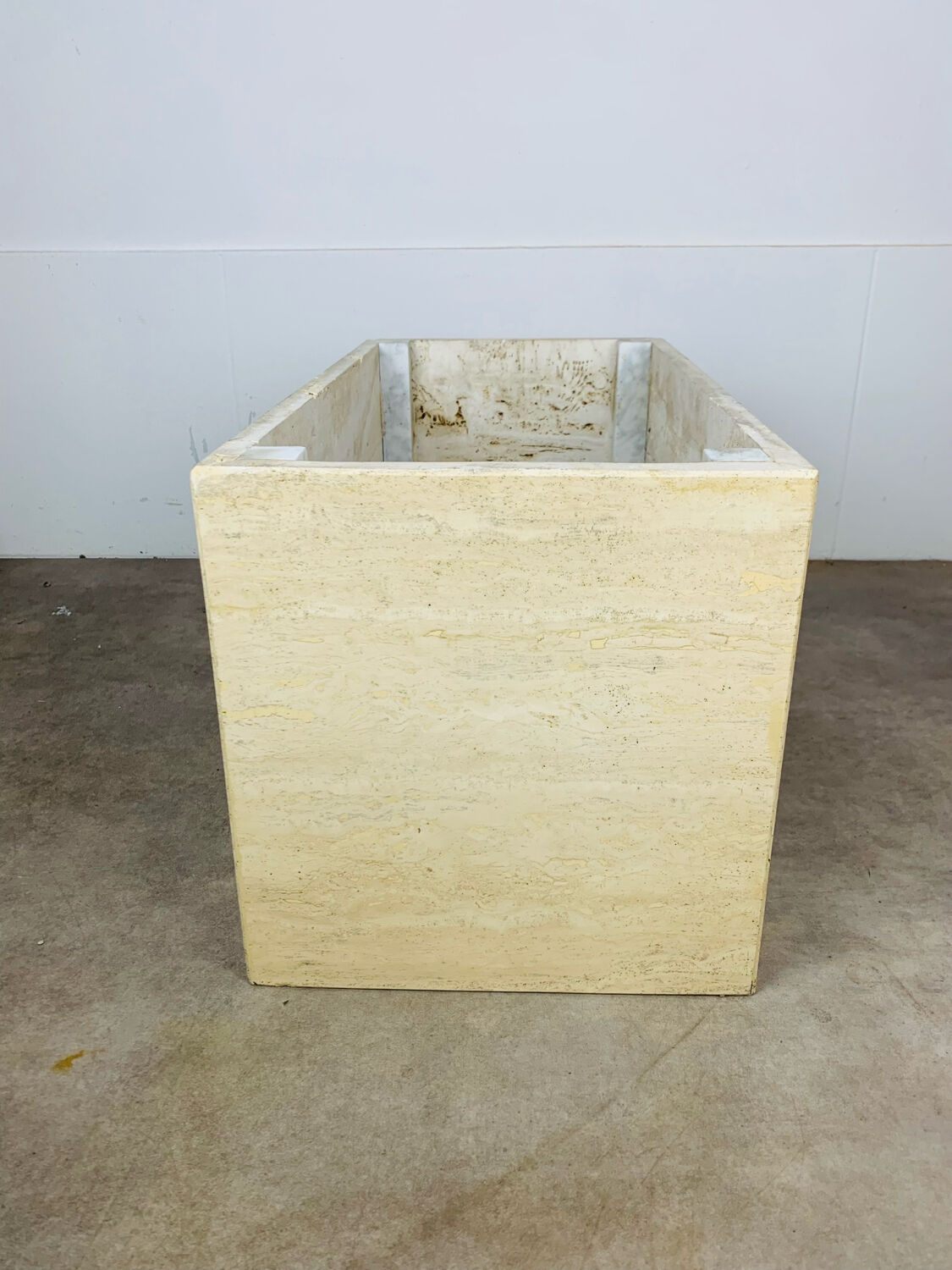 Rectangular travertine coffee table