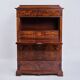 Secretary – Mahogany – Intarsia & Flame Structure – 4 Drawers – 1840s