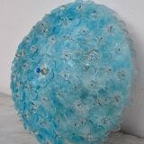 Amazing Murano ceiling light blu rubino flower by Seguso for Venini, Italy