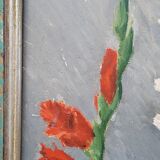 Painting on wood: gladiolus
