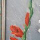 Painting on wood: gladiolus