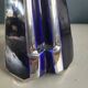 Pyramid vase Art Deco Moulin des Loups & Hamage Nord - blue and silver - Ref 959