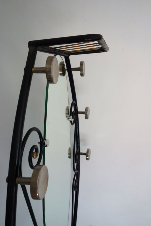 Porte manteau vintage en fer avec miroir