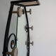 Vintage iron coat rack with mirror