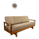 Old wooden sofa vintage brutalist design 60s