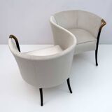 Canapé de conversation italien en velours Giorgetti "Progetti", années 1980