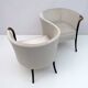 Rare Giorgetti Italian Velvet Conversation Sofa "Progetti", 1980s