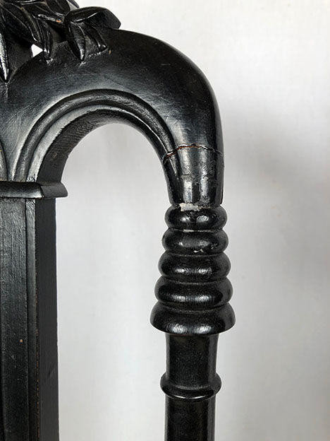 Set of two nanny chairs, blackened wood, Napoleon III