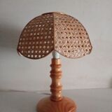 Wooden bedside lamp and cannage