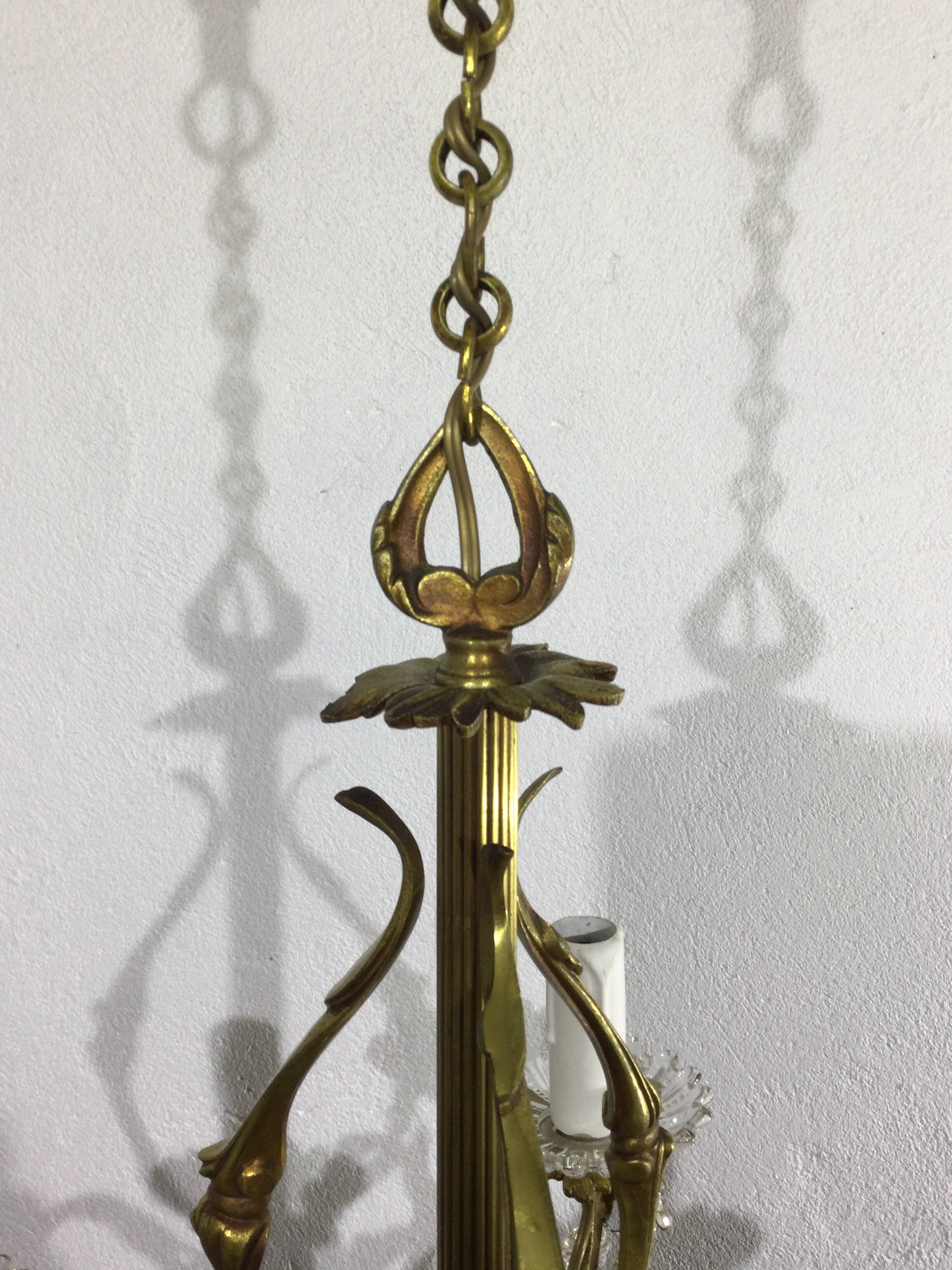 Chandelier With 4 Lights Bronze And Tassels