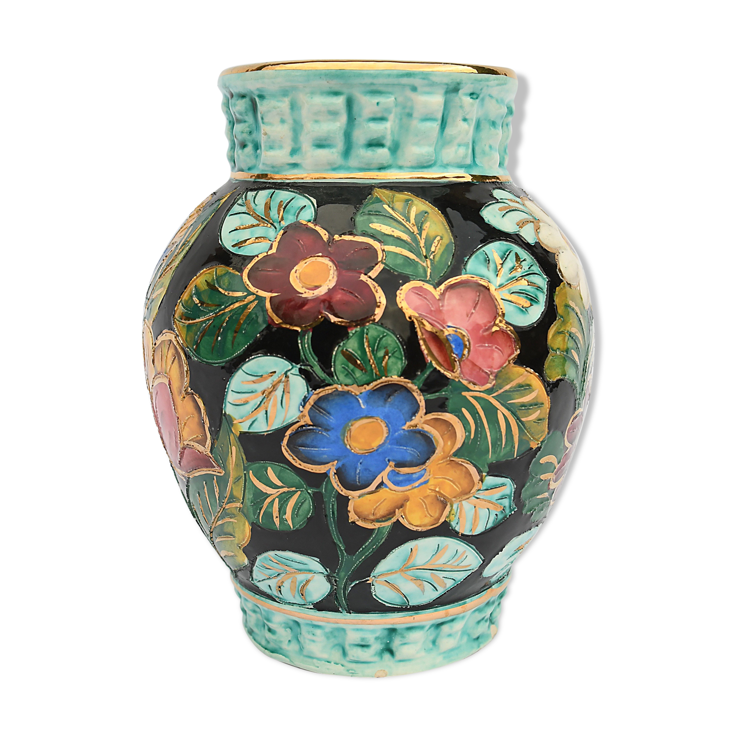 Monaco vase with colorful flower pattern